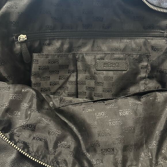 Michael Kors Large Weekender Tote Bag Black Pebbled Leather - Picture 11 of 13